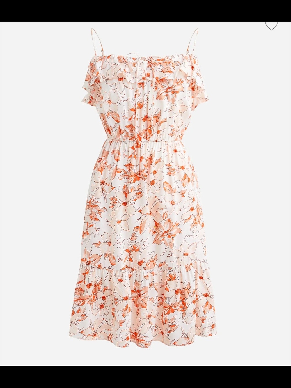 J. Crew Floral Tiered Mini Dress in Breezy Blooms Womens Large Orange White Casu